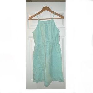 Girls Old Navy Dress.  Size XXL(14-16).  Sea foam green.  NWT. Skinny straps